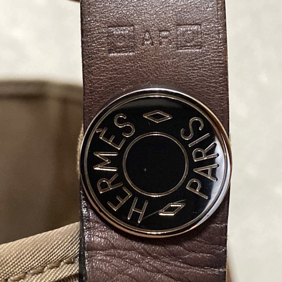 *SOLD*Hermès Toile H Cabag Elan Etoupe Canvas With Leather Expandable Tote bag - Picture 16 of 17